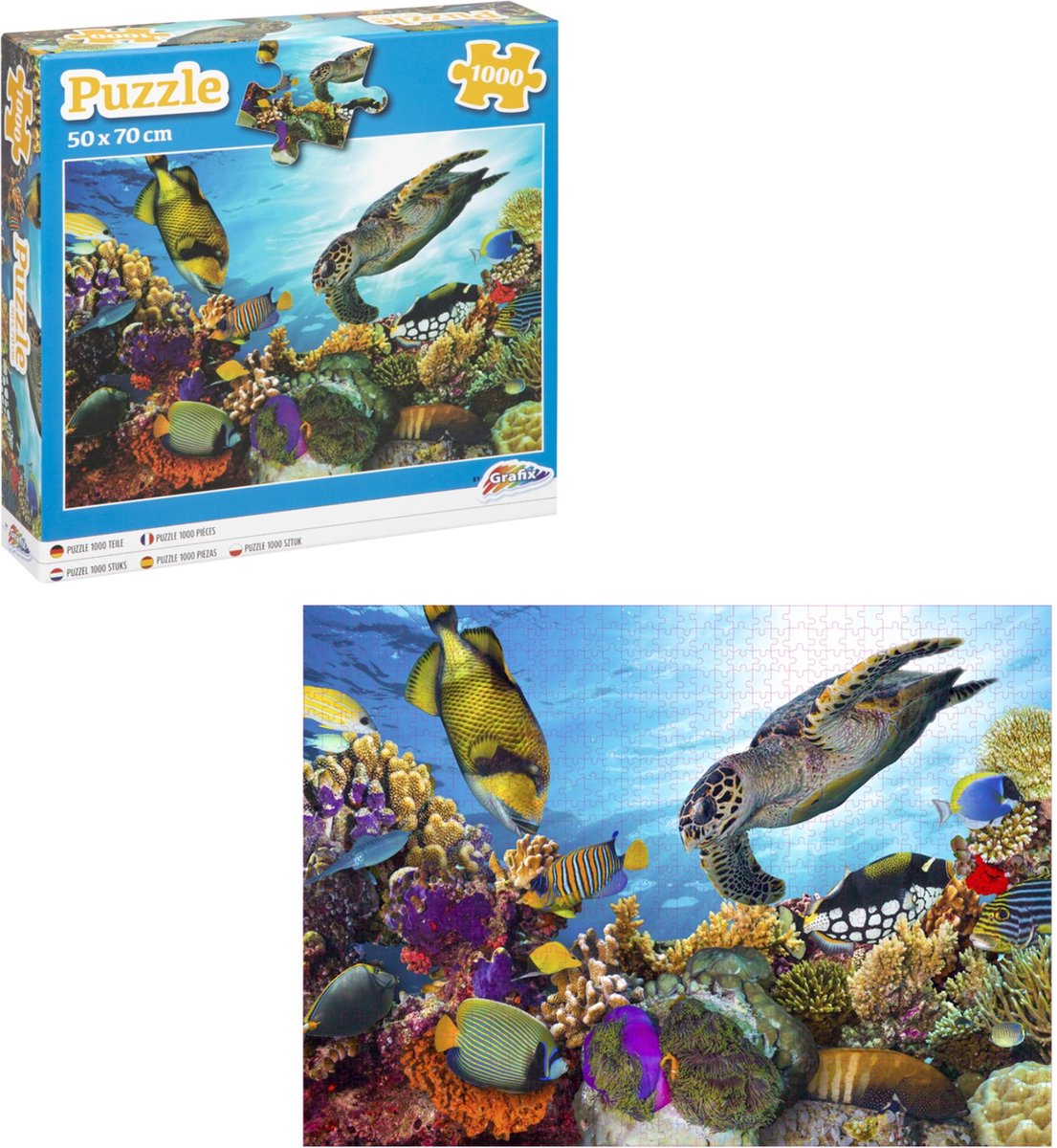 Grafix Puzzel 1000 stukjes volwassenen | Thema Onderwaterwereld | Afmeting 50 X 70 CM | Legpuzzel